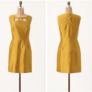 Anthro Maeve Chardonnay Sheen Dress